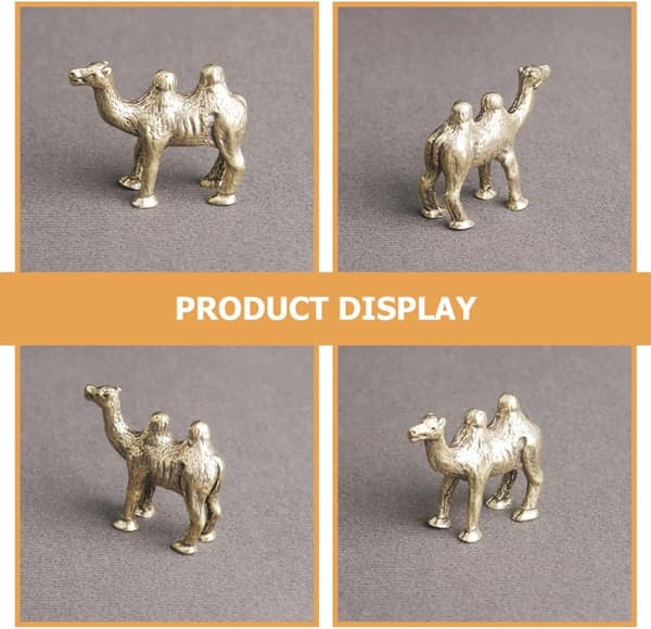 Gyllen messing kamelpynt Messing kamelformet figur Retro stil Plassbesparende