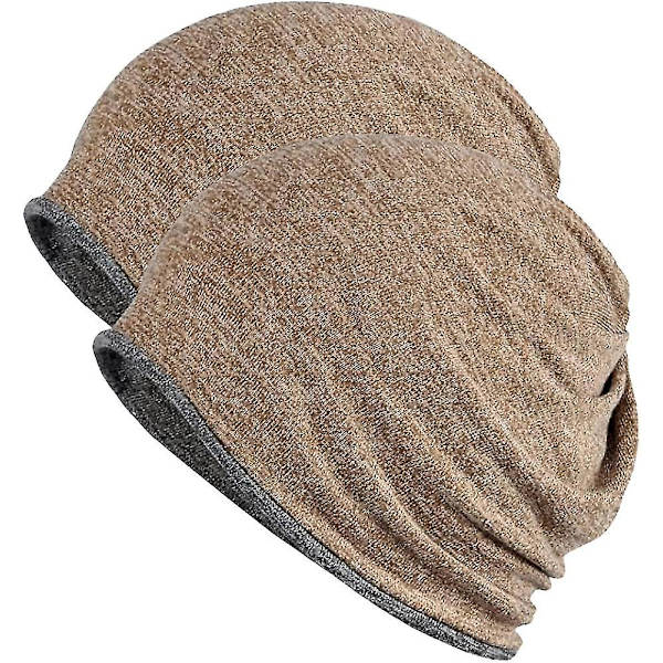 Hatt for menn og kvinner i bomull, avslappet beanie, myk og lett løpehatt, kort hatt for voksne, kjemisk hatt, avslappet hatt Brown * brown