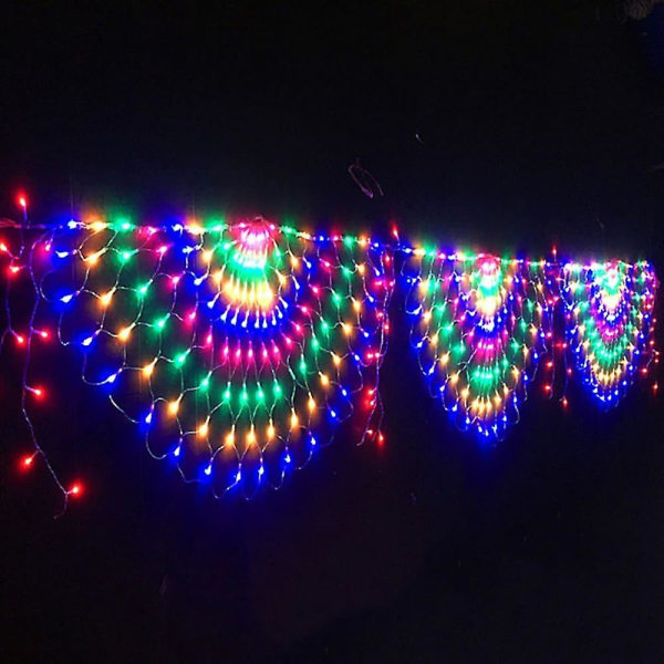 1m Peacock Mesh Net Led Lyslenker Fargerike Utendørs