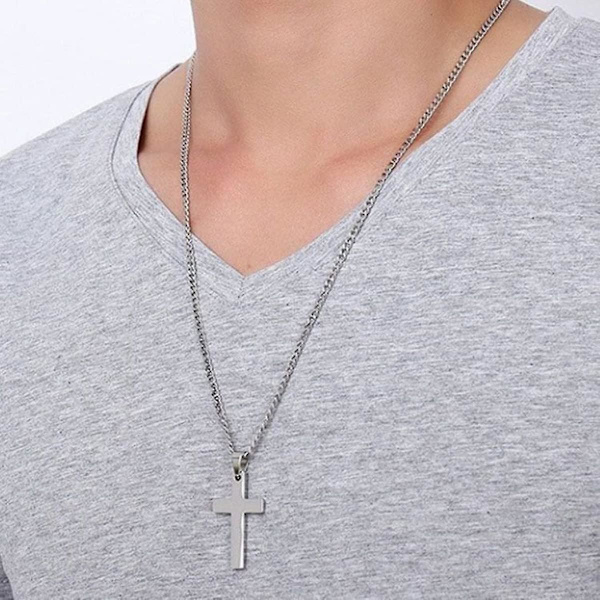 Htooo Halsband för Män Silverlegering Hänge Halsband för Män Kvinnor Tonåringar 20 Tum