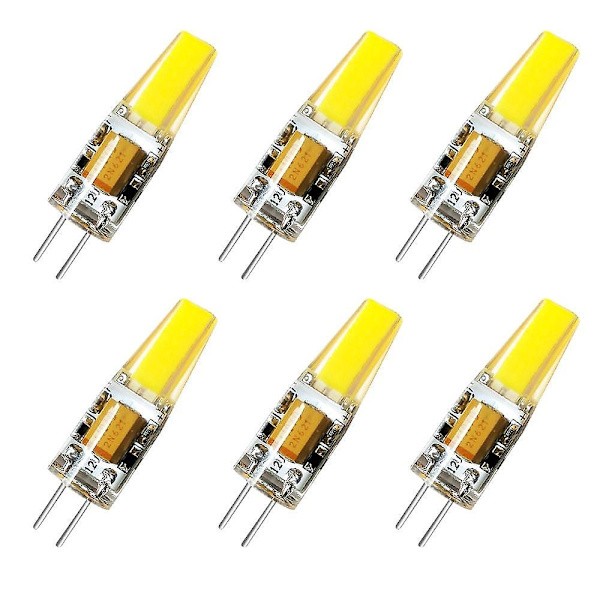 6 stk G4 3W 1LED Dimmbare Maislys AC12V Hvit Varmt Hvit