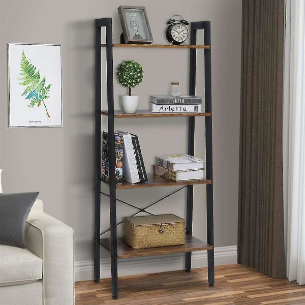 Bookshelf Unit 4 Tiers Storage Rack Garage Kitchen Organizer