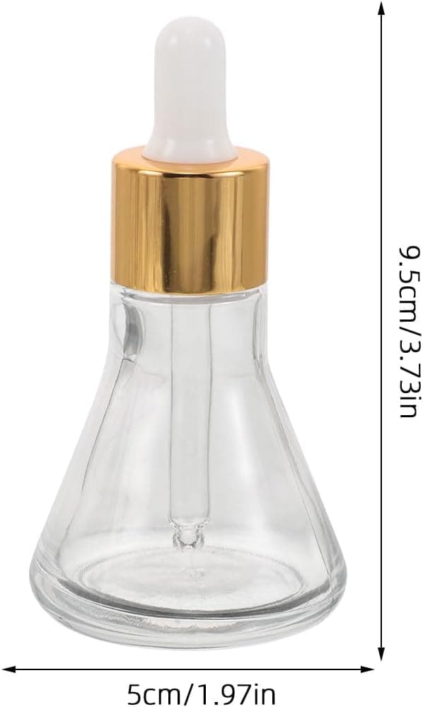 10 st 30 ml koniska glasdroppflaskor med guldkorkar, eteriska oljeflaskor med tjock botten