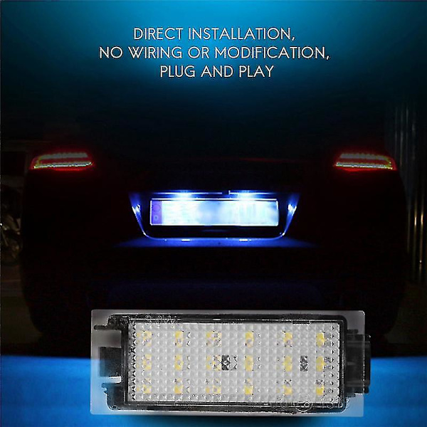 2 st LED-nummerplåtsbelysning för bil för Renault Megane 2 Clio Laa 2 Megane 3 Twingo Master Vel