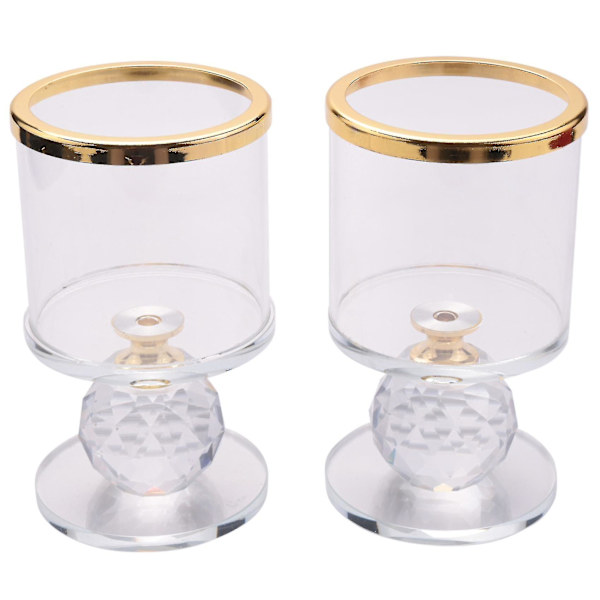 Krystall Pillar Lysestake Glass Lysestake Teelysholder S