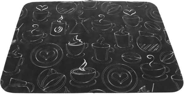 Kaffeoppvaskmatte Kaffemaskinmatte Svart Absorberende Sklisikker Multifunksjonell Matte