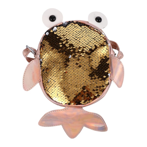 1 Pc Fish Design Phone Bag Fashionable Coin Purse Kids Shoulder Bag (golden)