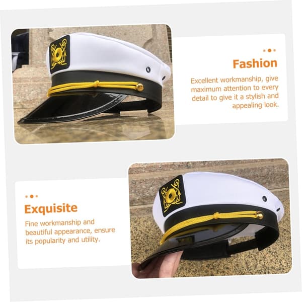 Marineblå hat til mænd kvinder kaptajnhat UV-beskyttelse til sejlads cosplay