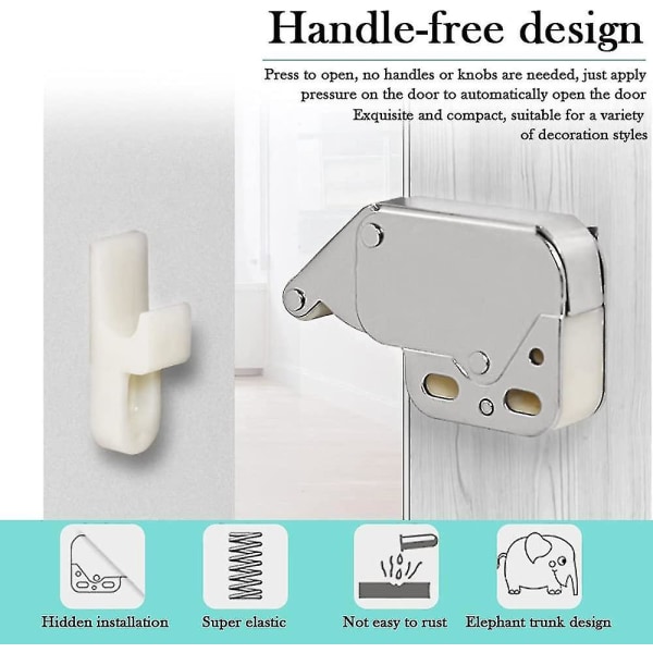 Mini Latch Automaattinen Jousilukko (2 kpl, Valkoinen)