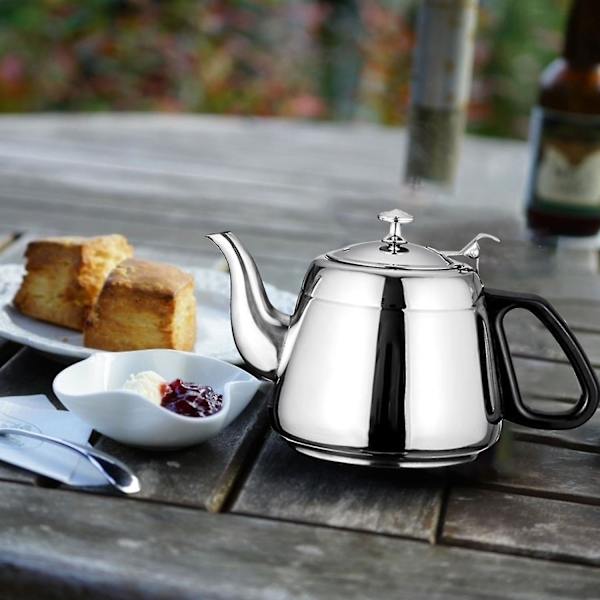1,5l Sølv Tekande Rustfrit Stål Te-Infuser Filter Metal