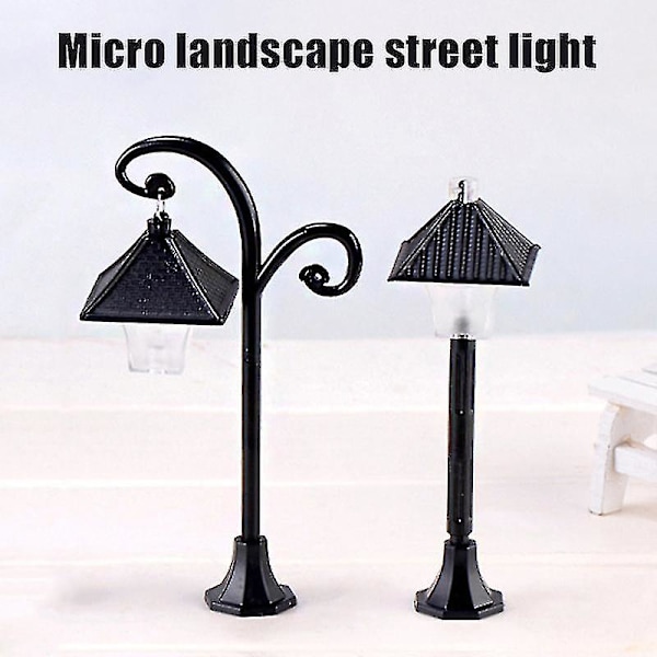 Mini Gadelygte Model Jernbane Tog Lygtepæl Lampe Udendørs Kanal Lygtepæl (1 stk)