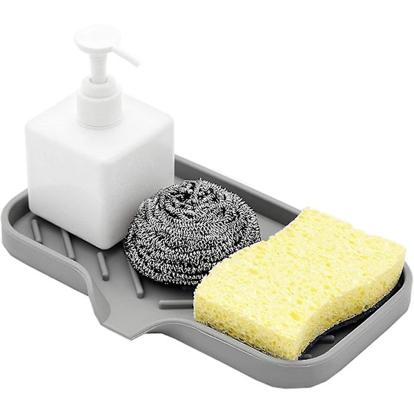 Silikon Svampeholder - Kjøkkenvask Organizer Caddy - Oppbevaringsskuff For Oppvask Svampe,