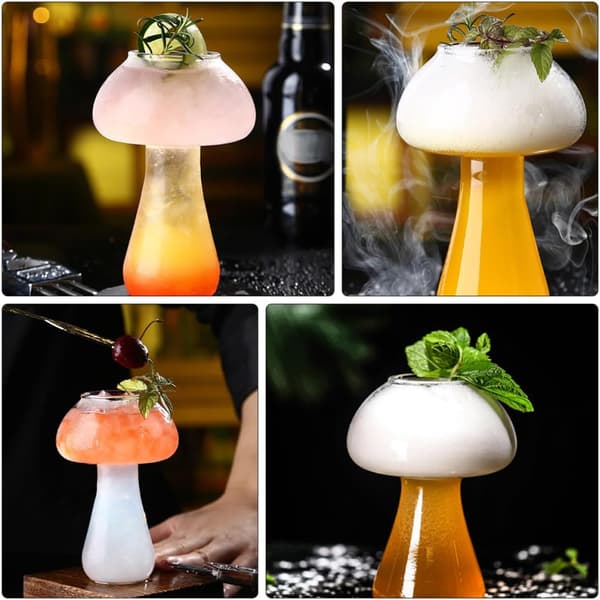 Svampcocktailglas och 280 ml dricksglas med stabil placering och slät koppmun