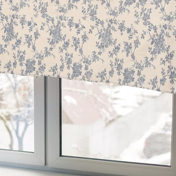 Halvfönster Insynsskydd Gardin Tier Blommig Gardin 100% Polyester Bomull Bekväm Andningsbar