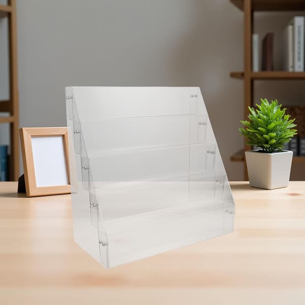 Akryl Kort Display Rack 5-lags Trappe-Trin Organizer Multifunktionel Opbevaring til Kosmetik