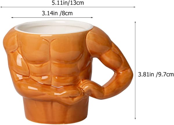 Keramisk Muskelkopp Kaffemugg med Robust Platt Bas, Bedårande Kroppsskulpturkopp