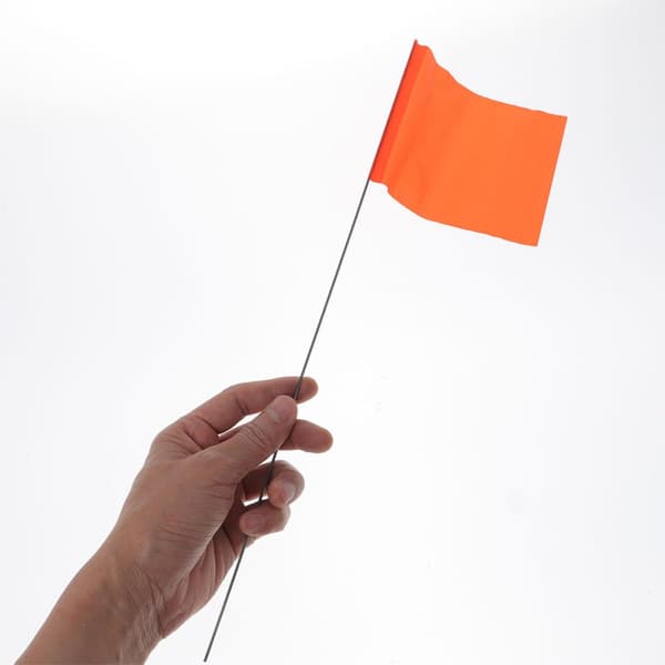 30 stk. oransje markeringsflagg for plen og landskapsarbeid, multifunksjonell PVC- og ståltrådmarkør