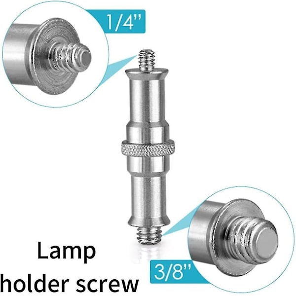 Kameraskruvadapter, standard 1/4 till 3/8 tum metall hane omvandlare gängad skruvadapter spigot stift