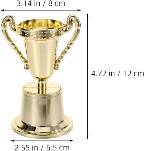 4 stk Mini Gull Plast Trofé Priser Sett Gull Base, Delikat Vinner Seremoni Trofé Dekor