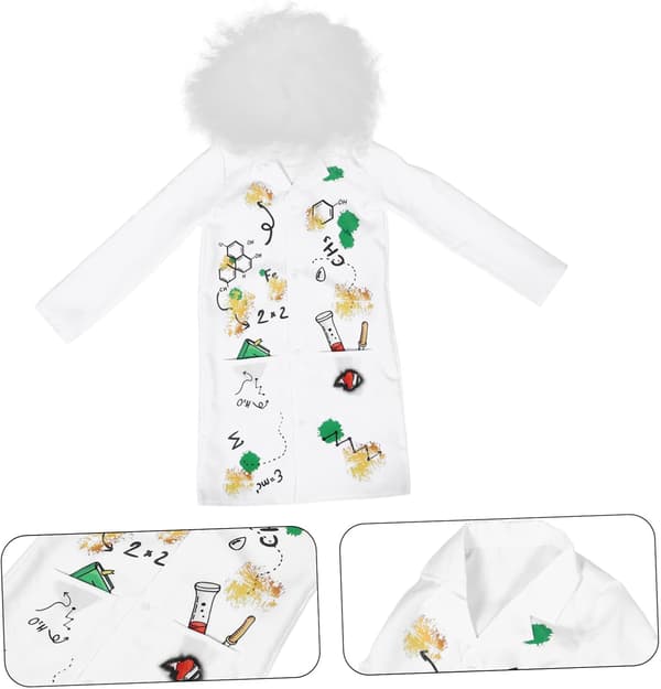 Hvit laboratoriefrakk for gutter Unisex legekostyme