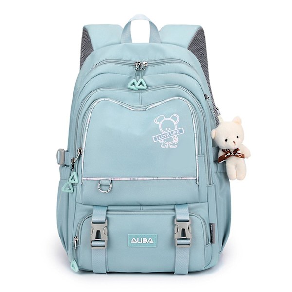 Multifickskola Ryggsäck Nylon Dagryggsäck Casual Ryggsäck För Tonåringar Ungdom Blue