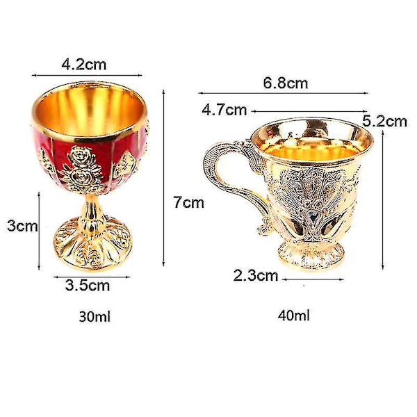 30ml Retro Kreativ Lille Drikkevin Kop Guld Europæisk Stil Hjem Bar Hfmqv-sizea6