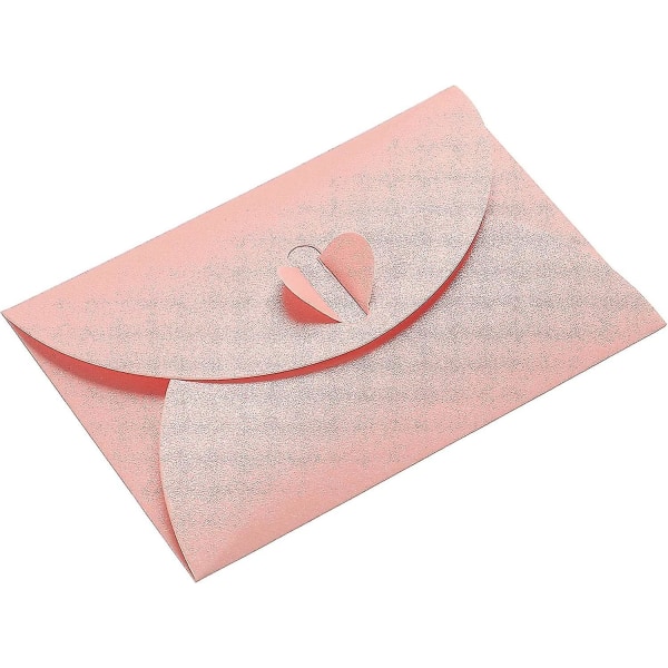 Minikonvolutter, 50-paknings hjertelås Små ting Oppbevaring Søt gavekortholder til bryllupshilsen, rosa