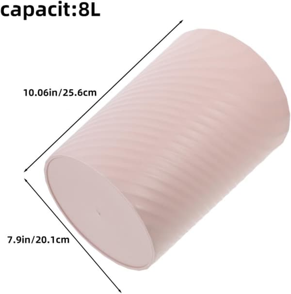 2-pack liten papperskorg i plast med räfflad design för snabb avfallshantering