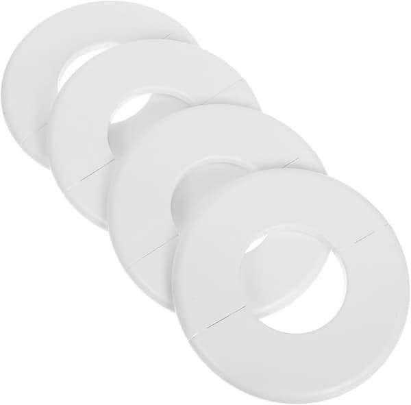 4 stk 50 mm runde rør delt flensdekselplater, hvite ABS-plastdeksler