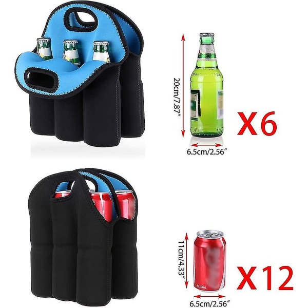 6 flasker isolert neopren bærer bæreveske Bag for øl babyflaske