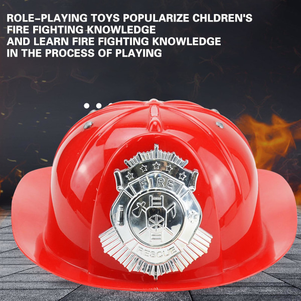 Brandmandshjelmlegetøj Stimuleret brandmandshjelm Børn Cosplay-hjelm Uddannelsesmæssigt fortykket brandmandsemblem Hjelmlegetøj Jiyuge Red