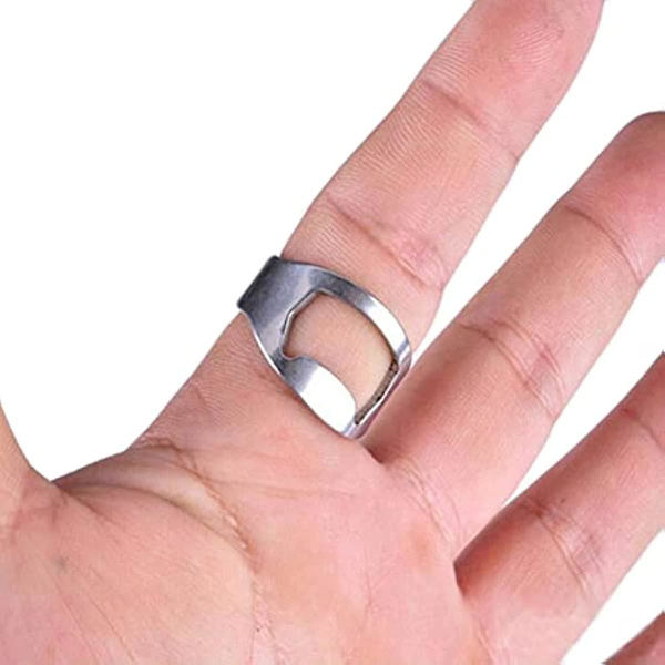 Monshop Ring Flaskeåbner Mini Flaskeåbner Ring Fingerringe Flaskeåbner - Rustfrit Stål 22mm