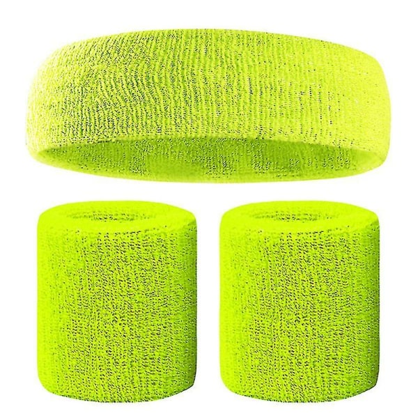 Svettbandsset Färgglada Hårband Armband Elastiskt Atletiskt Svettabsorberande Svettbands för Män och