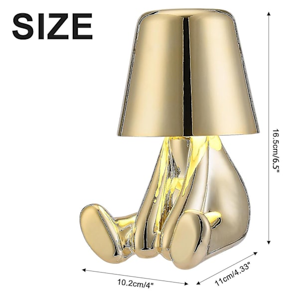 Thinker Little Golden Men Bordlamper Skrivebordslys 3 Niveau