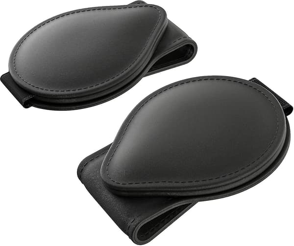 Solglasögonbågar för bilvisir, 2-pack PU-läder Magnetiska glasögonfästen Glasögonram