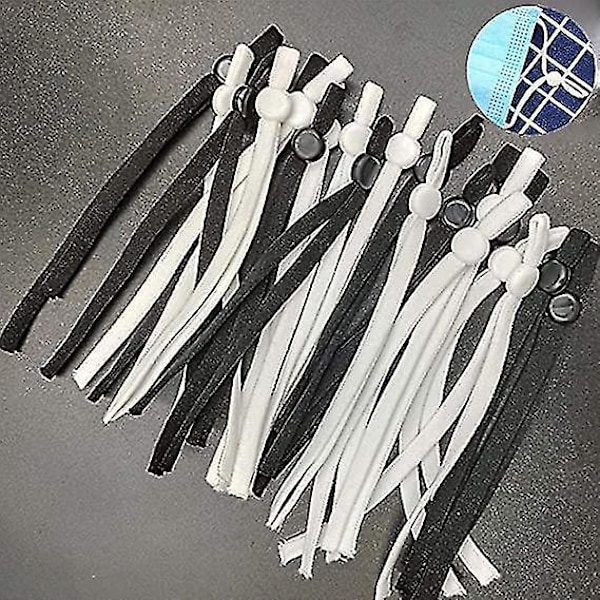 100 stk Elastisk Båndsnor med Spænde til DIY-masker