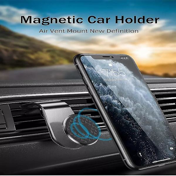 Magnetisk Biltelefonholder, L-Type Klipsmontering Luftventilholder 360 Grader Roterbart Hode