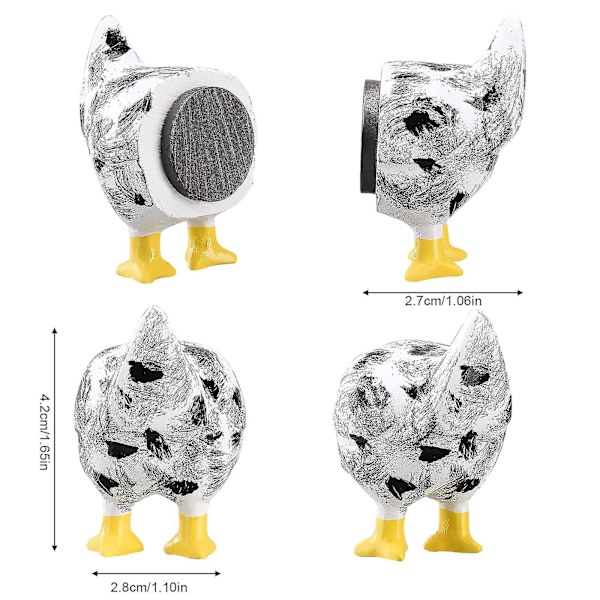 Rolig Kycklingstjärtmagnet Kylskåpsmagnet Kycklingstjärtpresent Kycklingstjärt Dekoration White