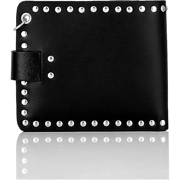 Nahka Cool Punk Gothic Western Skull Biker -kynäkkölompakko Ketjulla Miehille Biker
