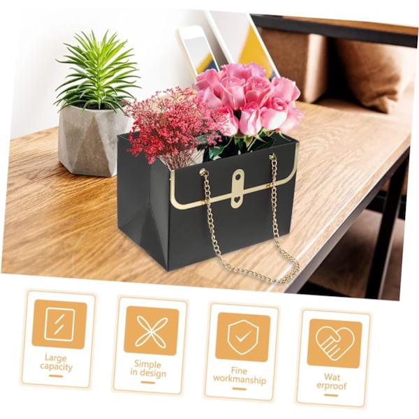 5 stk. Gaveposer Multipack Papir Opbevaringsposer Buket Indpakningsposer