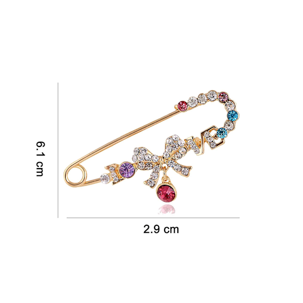 Mode Söt Brosch Nål Rosett Strass Broscher Damhatt Väska Sidenhalsduk Spänne Bröstficka Stift