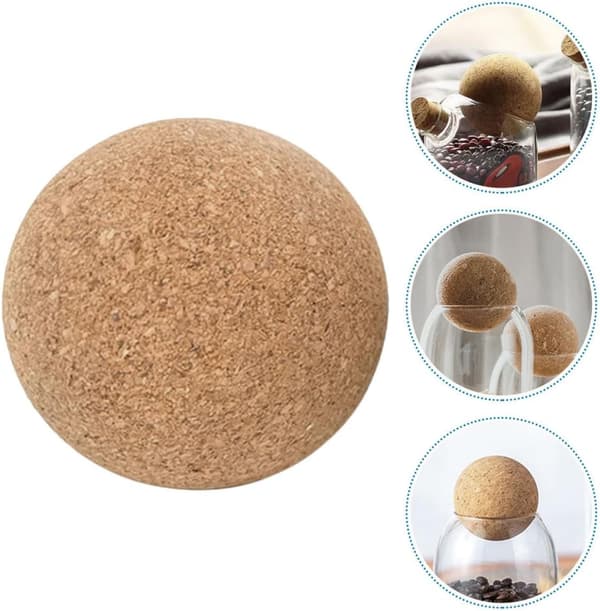 Vinkaraffpropp i träkorkboll 10 cm Naturmaterial i trä