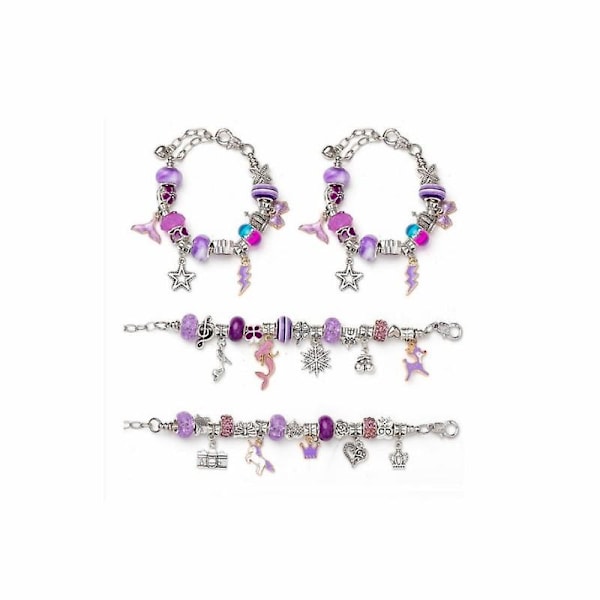 DIY Charms Armbåndsfremstillingssæt med Afstandsperler, Vedhæng og Tilbehør