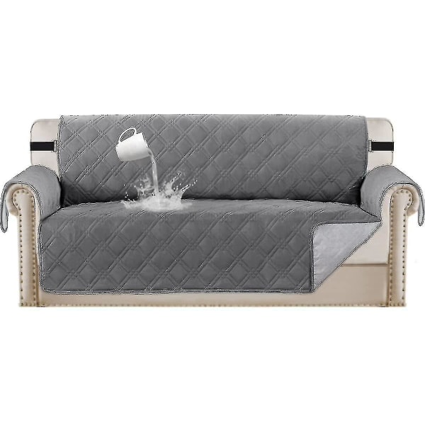 Rl vandtæt sofabetræk Quiltet sofabeskytter sofabetræk til 2-pudes sofa vandtæt grå sofa