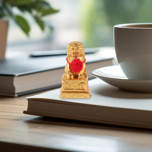 2 st maskot hundar harts statyer hem lejon prydnad robust material intrikat design historisk