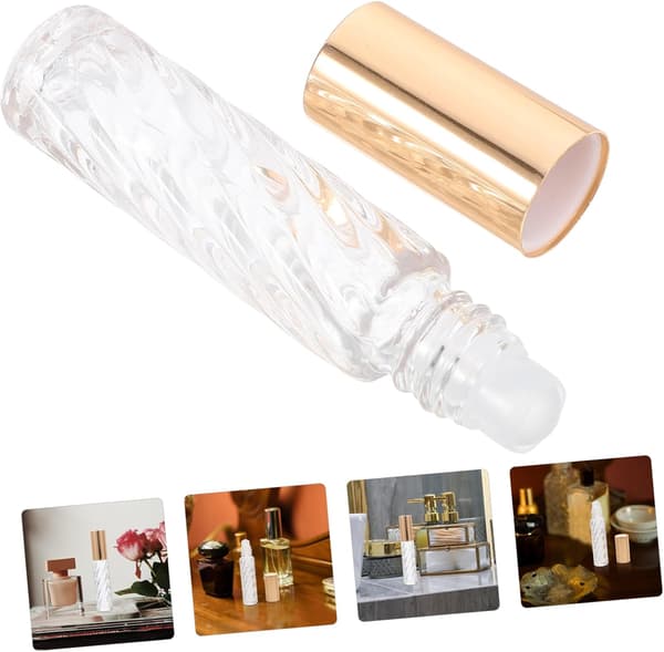 5 st 5 ml tomma glasflaskor med roll-on för eteriska oljor och parfym