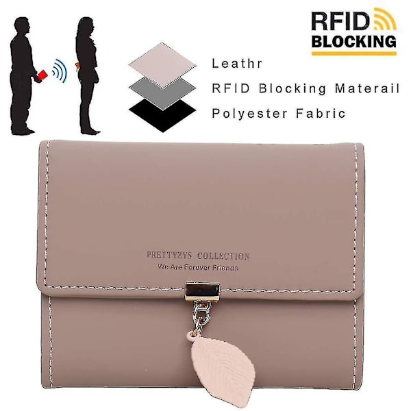 Korthållare i Läder för Kvinnor med RFID-Skydd och Blixtlås