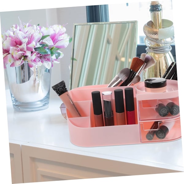Kosmetikboks til skrivebord Makeup Organizer 4 Glatte Skuffer Ruminddelt Bakke til Toiletbord