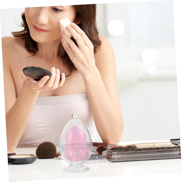 4 stk. Beauty Egg Opbevaringsboks Makeup Svampeboks Makeup Tilbehør Organizer