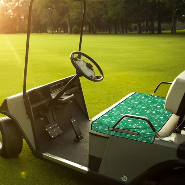 Golfbilssätesskydd och skyddsmatta, andningsbar polyesterdyna